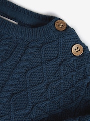 The Little Tailor Cable Knit 100% Cotton Romper And Hat Baby Gift Set - Image 7 of 9