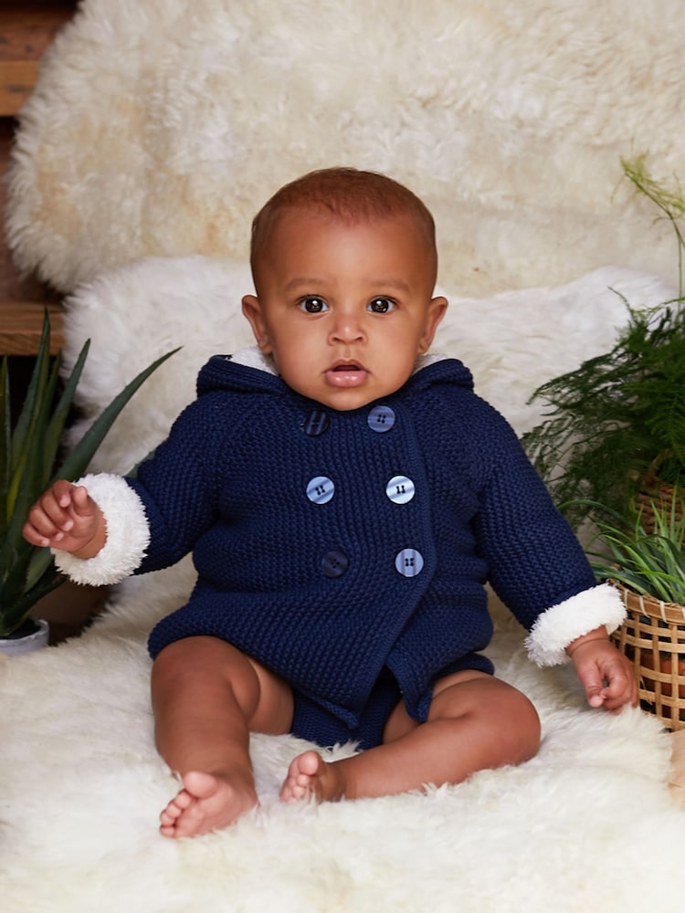 The Little Tailor Baby 100% Cotton Plush Lined Pixie Pram Coat - Image 1 of 4