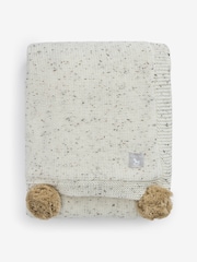 The Little Tailor Pom Pom Plush Lined Baby Blanket - Image 1 of 2