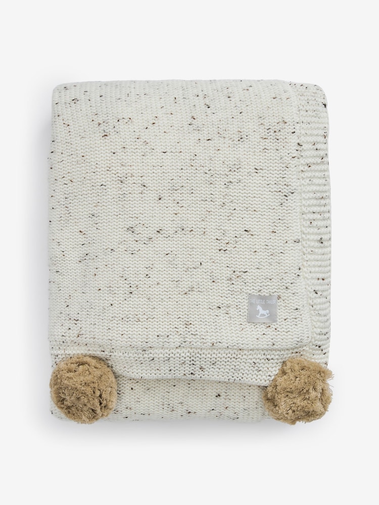 The Little Tailor Pom Pom Plush Lined Baby Blanket - Image 1 of 2