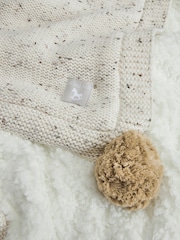 The Little Tailor Pom Pom Plush Lined Baby Blanket - Image 2 of 2