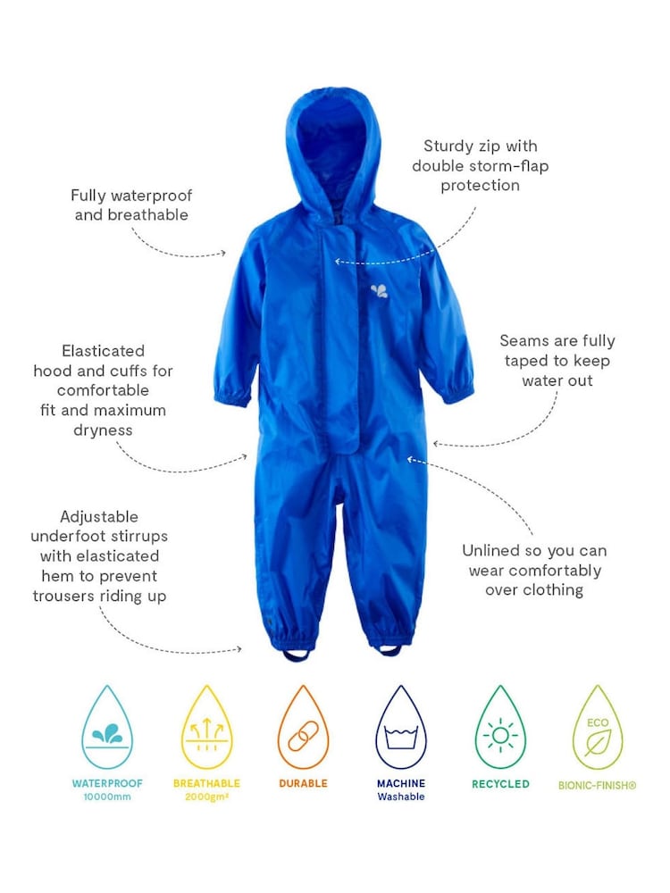 Muddy Puddles Blue Originals Waterproof All-In-One Puddlesuit - Image 3 of 3