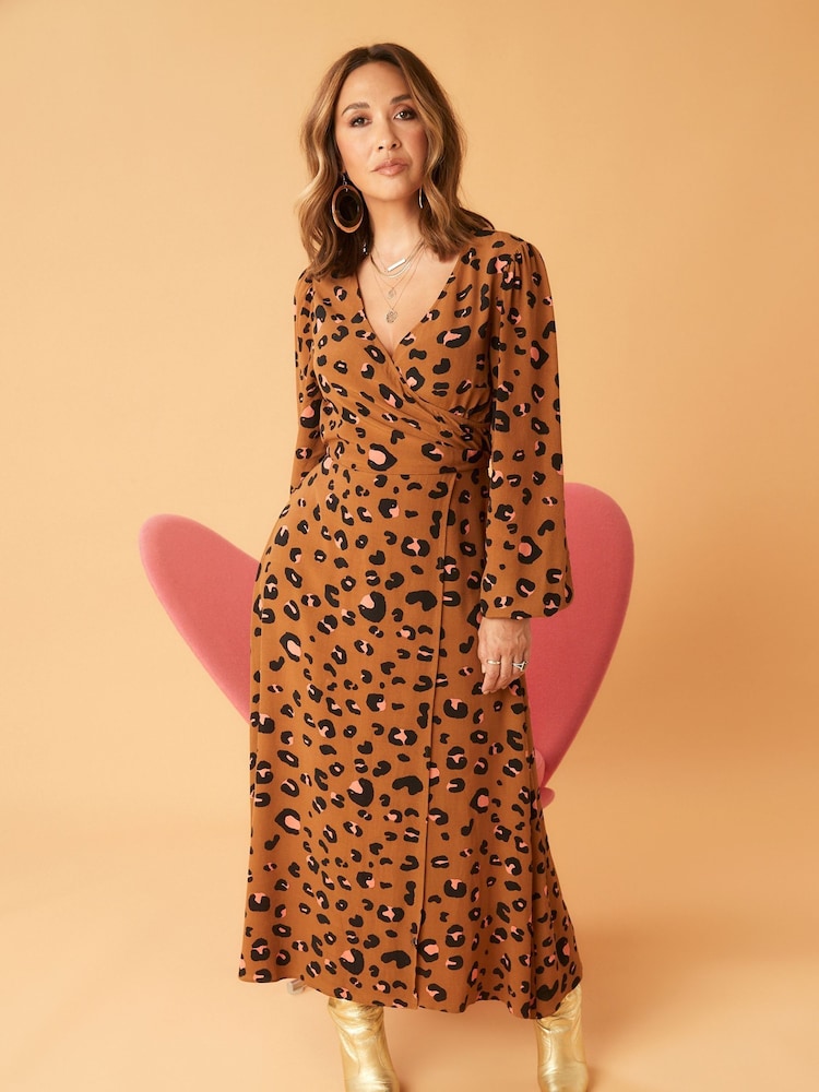 Animal - Myleene Klass Midi-Wickelkleid mit Animalprint - Bild 1 von 7