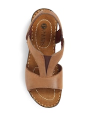rjava - Pavers širok kroj Slingback Usnjeni sandali - Slika 4 iz 5