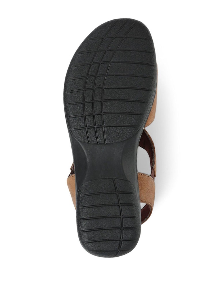 rjava - Pavers širok kroj Slingback Usnjeni sandali - Slika 5 iz 5