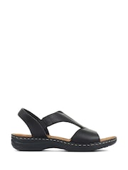 črna - Pavers širok kroj Slingback Usnjeni sandali - Slika 1 iz 5