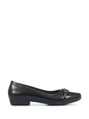 Pavers Black Faux Leather Slip-On Pumps - Image 1 of 5
