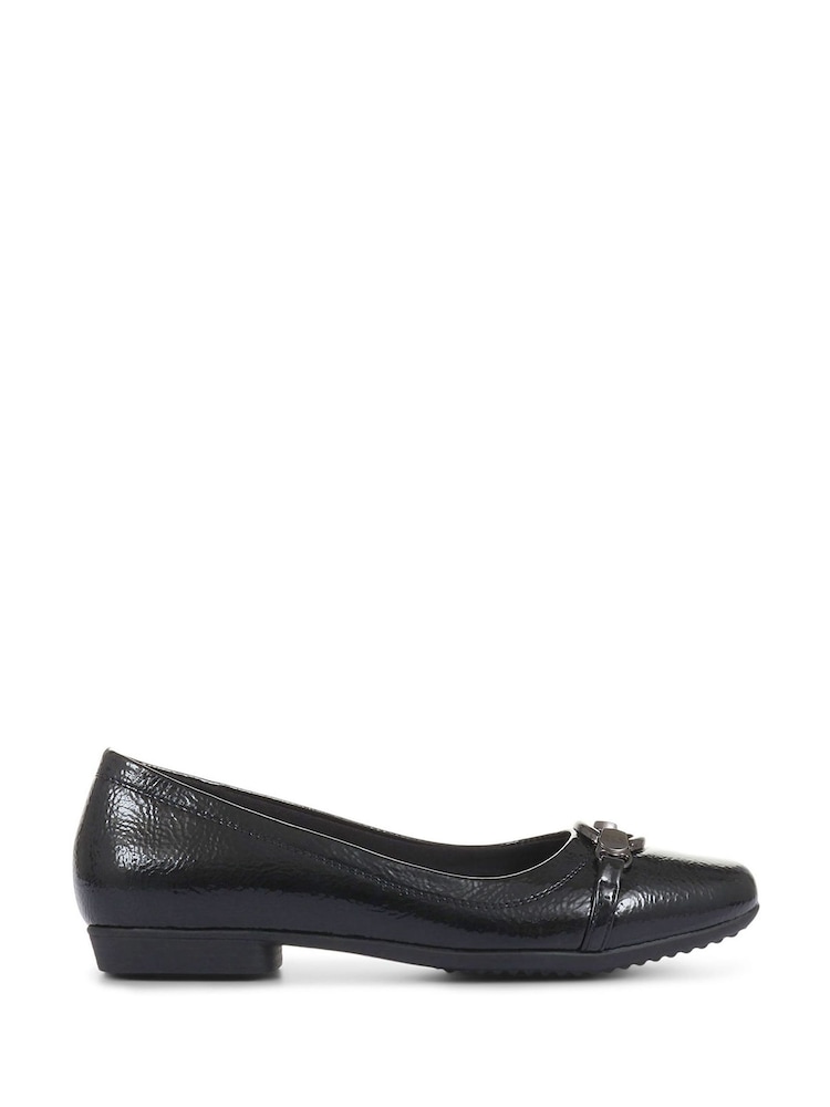 Pavers Black Faux Leather Slip-On Pumps - Image 1 of 5