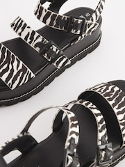 Zebra-Print - Forever Comfort® Plateausandalen mit dicker Sohle - Bild 5 von 8