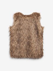 The Little Tailor Brown Ladies Faux-Fur Gilet - Image 2 of 3