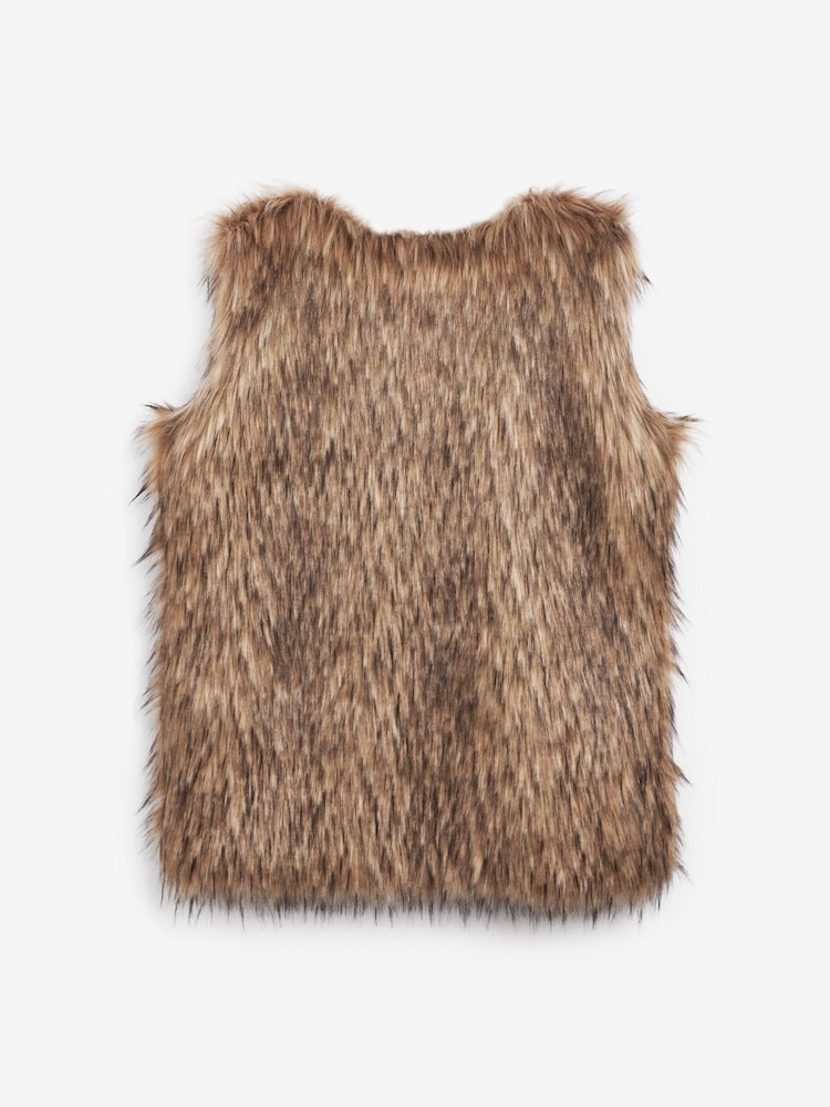 The Little Tailor Brown Ladies Faux-Fur Gilet - Image 2 of 3 The Little Tailor Brown Ladies Faux-Fur Gilet - Image 2 of 3