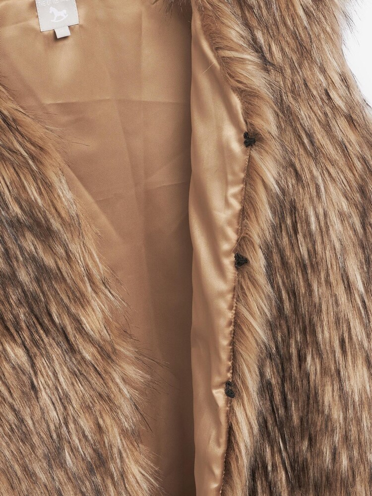The Little Tailor Brown Ladies Faux-Fur Gilet - Image 3 of 3