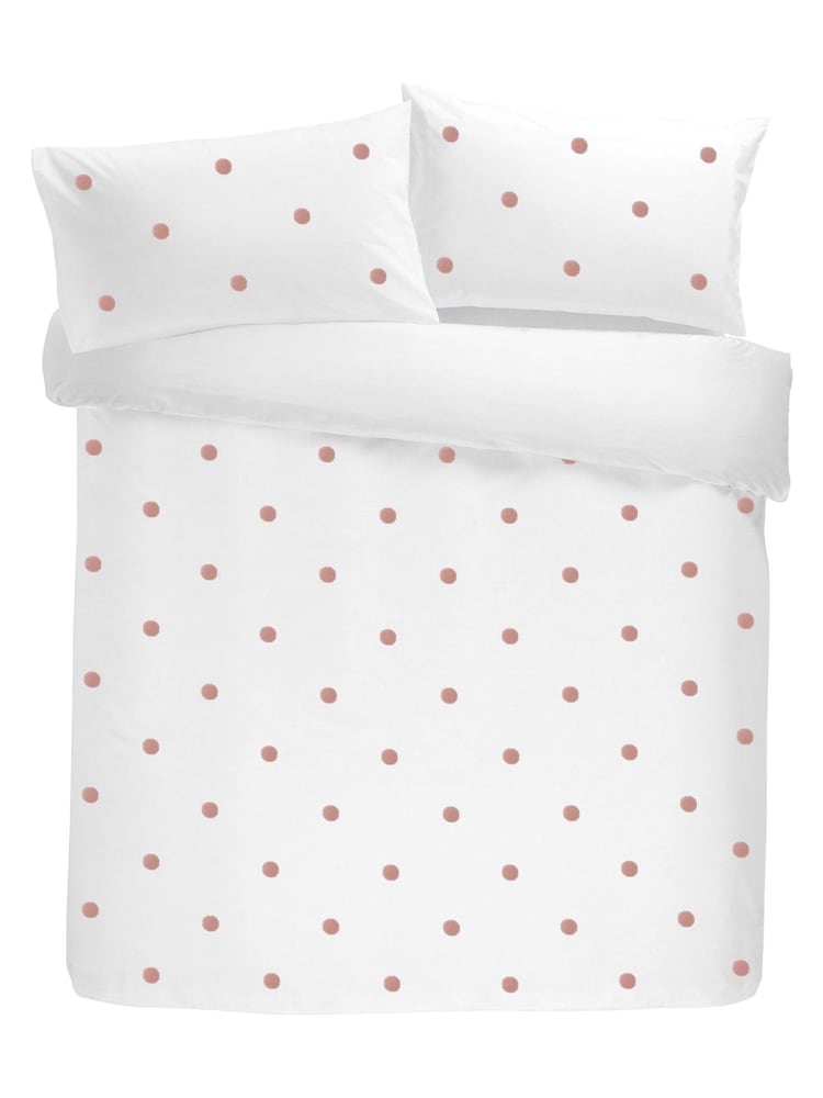 Appletree Pink Dot Garden 100% Pure Cotton Duvet Cover and Pillowcase Set - Image 4 of 4 Appletree Pink Dot Garden 100% Pure Cotton Duvet Cover and Pillowcase Set - Image 4 of 4
