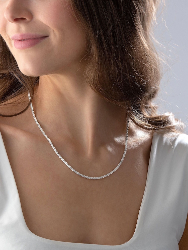 Beaverbrooks Sterling Silver Sparkle Necklace - Image 2 of 3