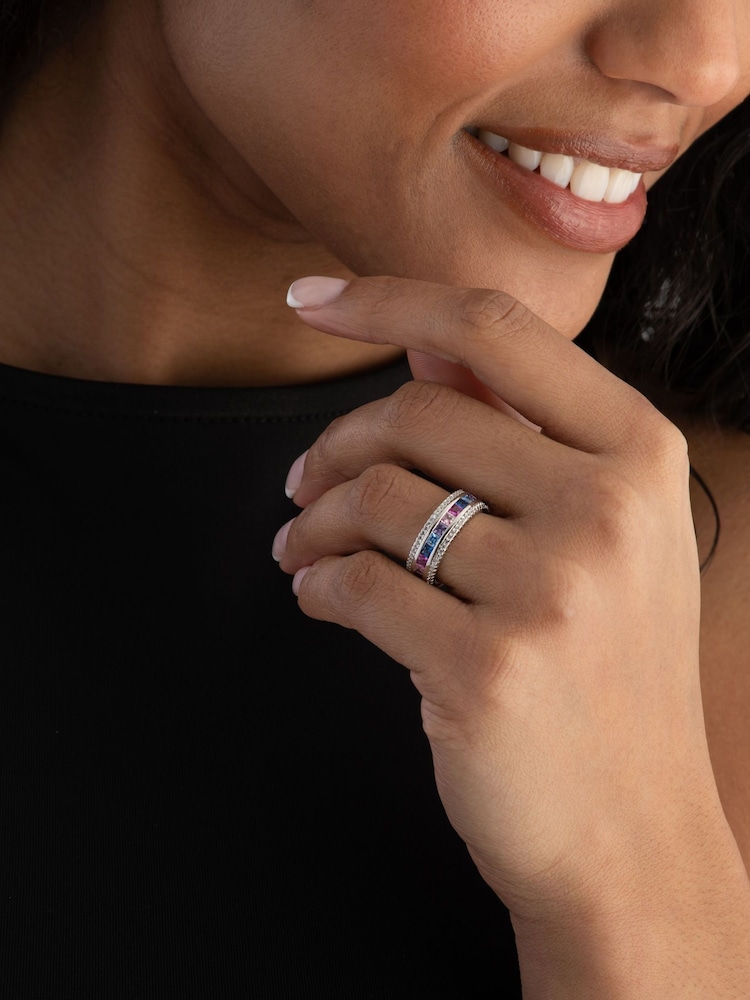 Beaverbrooks Cubic Zirconia Triple Row Ring - Image 5 of 5 Beaverbrooks Cubic Zirconia Triple Row Ring - Image 5 of 5
