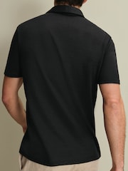 Charles Tyrwhitt Black 100% Linen Polo Shirt - Image 4 of 7