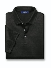 Charles Tyrwhitt Black 100% Linen Polo Shirt - Image 5 of 7