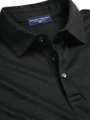 Charles Tyrwhitt Black 100% Linen Polo Shirt - Image 6 of 7
