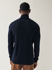 Lyle & Scott Navy Blue Golf Quarter Zip Pullover Jumper - Image 3 of 9