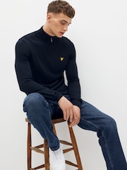 Lyle & Scott Navy Blue Golf Quarter Zip Pullover Jumper - Image 7 of 9