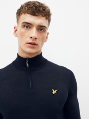 Lyle & Scott Navy Blue Golf Quarter Zip Pullover Jumper - Image 8 of 9
