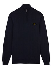 Lyle & Scott Navy Blue Golf Quarter Zip Pullover Jumper - Image 9 of 9