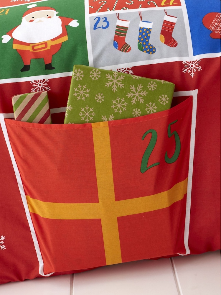 Catherine Lansfield Red Christmas Countdown Duvet Cover and Pillowcase Set - Image 4 of 4