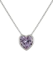 Radley Ladies Sterling Silver Light Amethyst Heart Necklace - Image 1 of 3