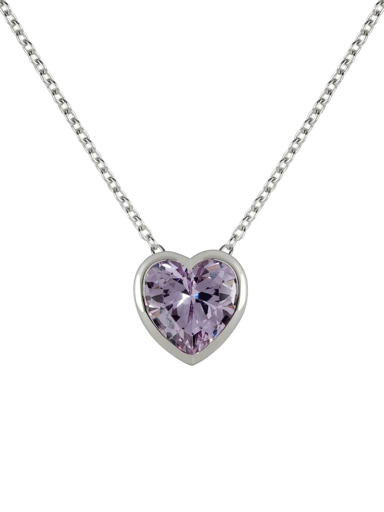 Radley Ladies Sterling Silver Light Amethyst Heart Necklace - Image 1 of 3