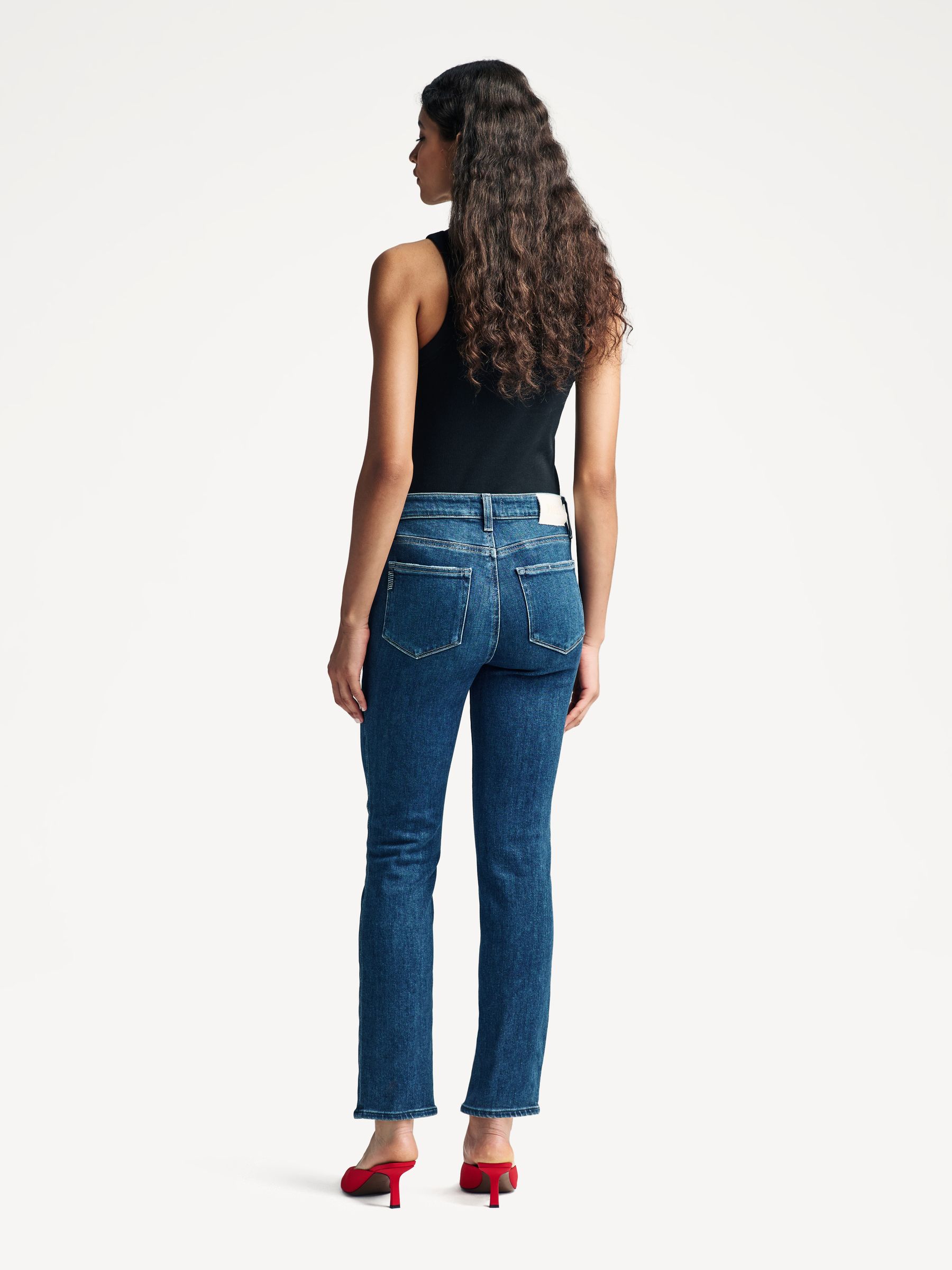 Renzo high-rise cropped slim pants in blue - Veronica Beard