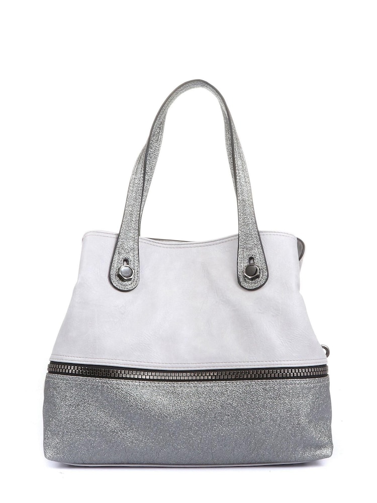 Bellissimo Ladies Grey Handbag - Image 1 of 4 Bellissimo Ladies Grey Handbag - Image 1 of 4
