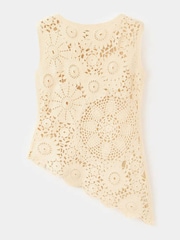 Mango Yellow Crochet Draped Blouse - Image 5 of 7