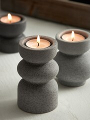 Набор из 3 подсвечников и подсвечников для коротких свечей - Image 4 of 5