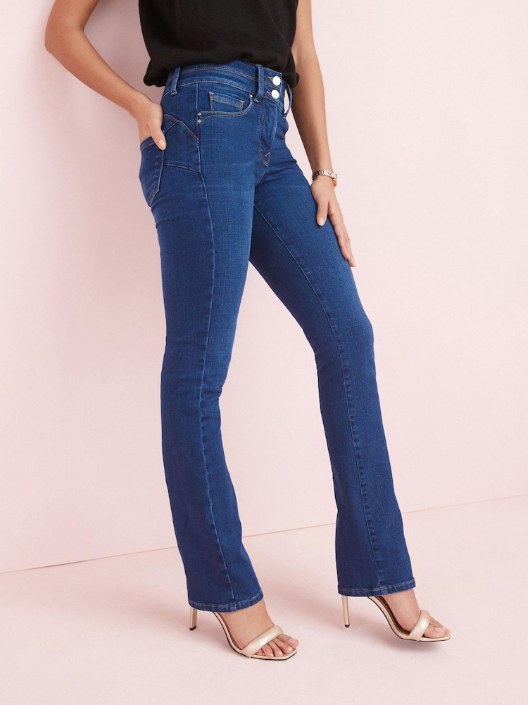 Denim Dark Blue Greencast Lift, Slim And Shape Bootcut Jeans - Image 2 of 3