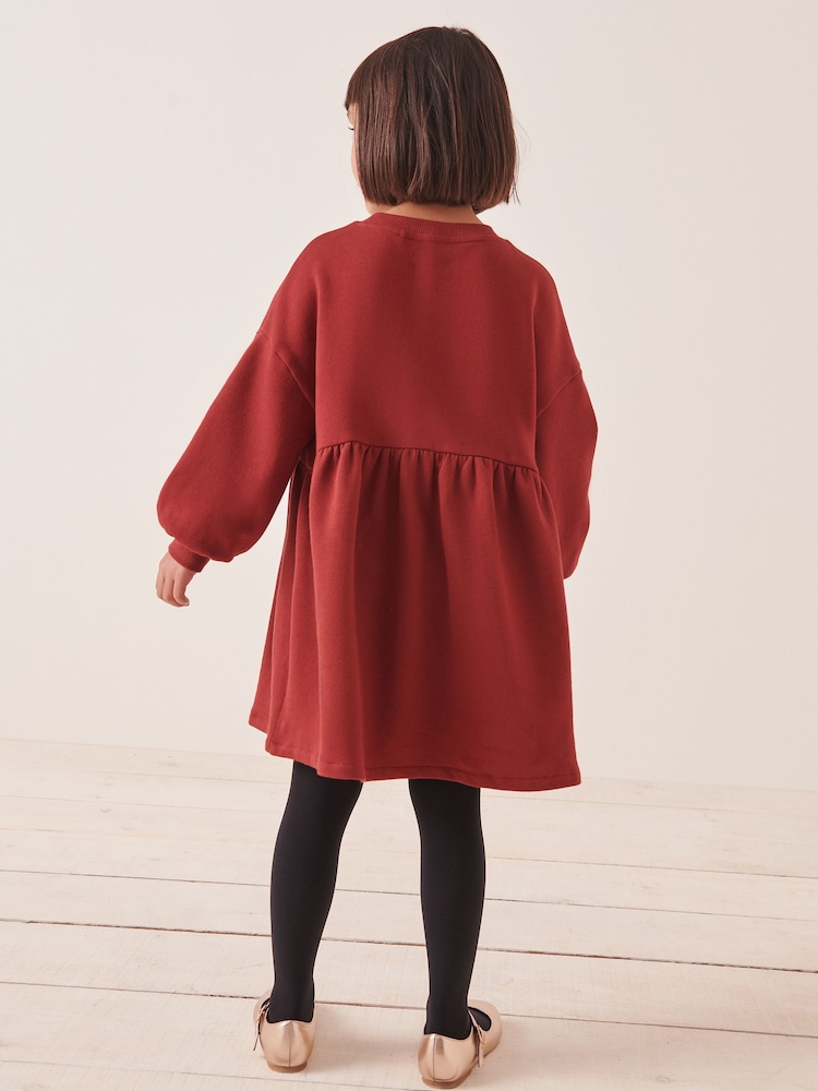 Chocolate Brown Sequin Cosy Long Sleeve Dress (3-16yrs) - Image 3 of 7