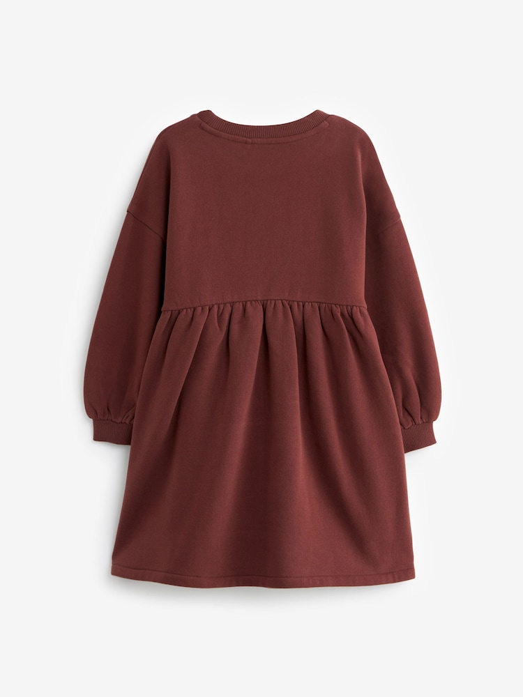 Chocolate Brown Sequin Cosy Long Sleeve Dress (3-16yrs) - Image 6 of 7