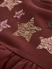 Chocolate Brown Sequin Cosy Long Sleeve Dress (3-16yrs) - Image 7 of 7