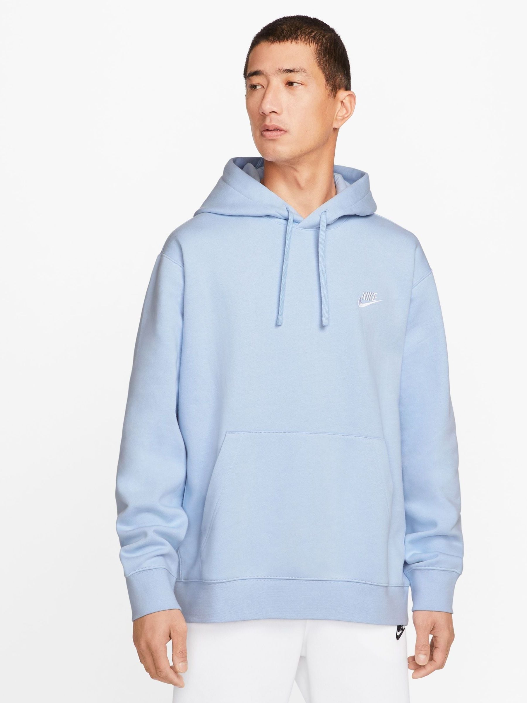 Buy Nike Pale Blue Club Pullover Hoodie from Next Luxembourg