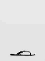 Mango Black Leather Sandals - Image 1 of 4