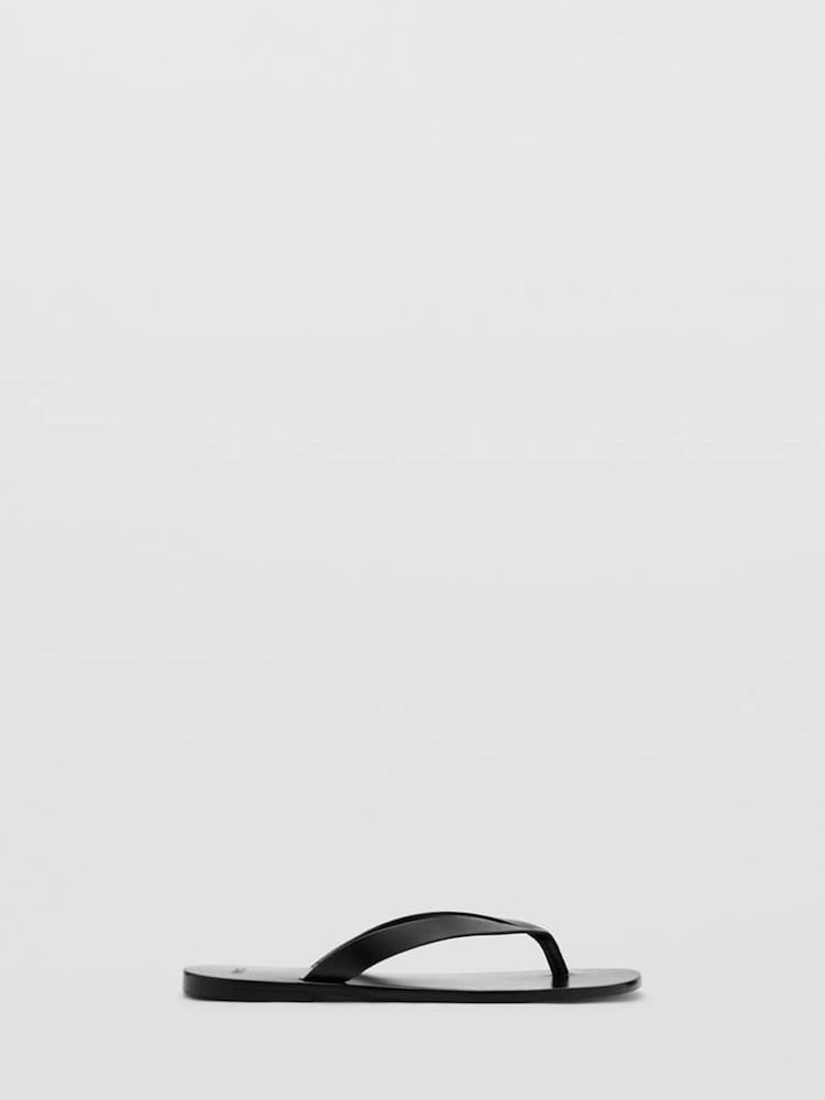 Mango Black Leather Sandals - Image 1 of 4