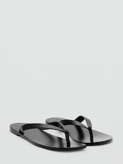 Mango Black Leather Sandals - Image 2 of 4