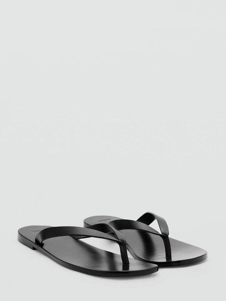 Mango Black Leather Sandals - Image 2 of 4