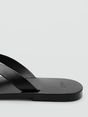 Mango Black Leather Sandals - Image 4 of 4