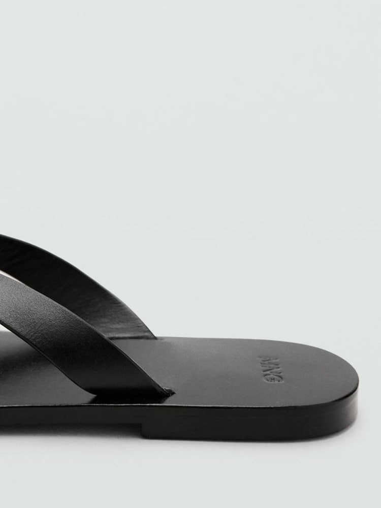 Mango Black Leather Sandals - Image 4 of 4