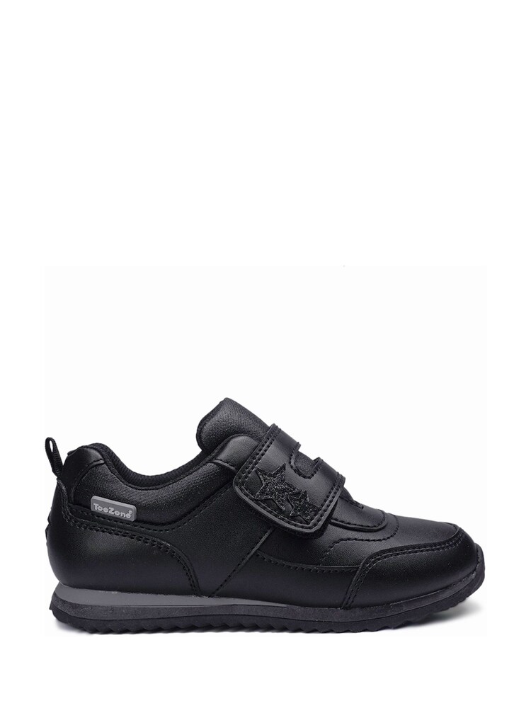 Chaussures pour l'école ToeZone noires à une lanière et à motifs étoiles - Image 1 de 5