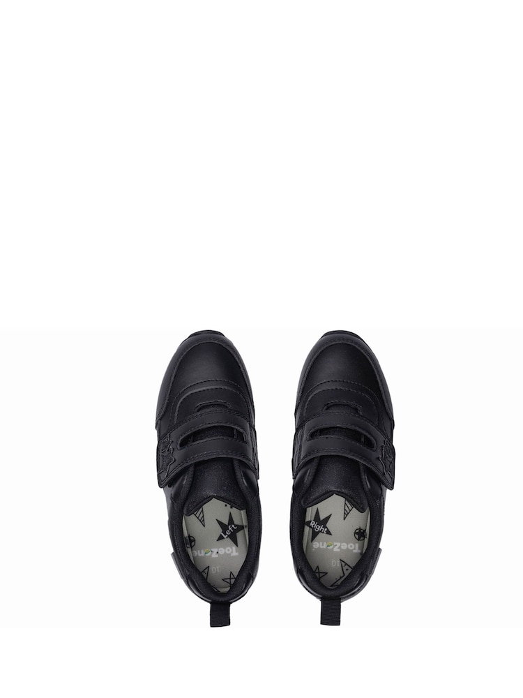 Chaussures pour l'école ToeZone noires à une lanière et à motifs étoiles - Image 2 de 5