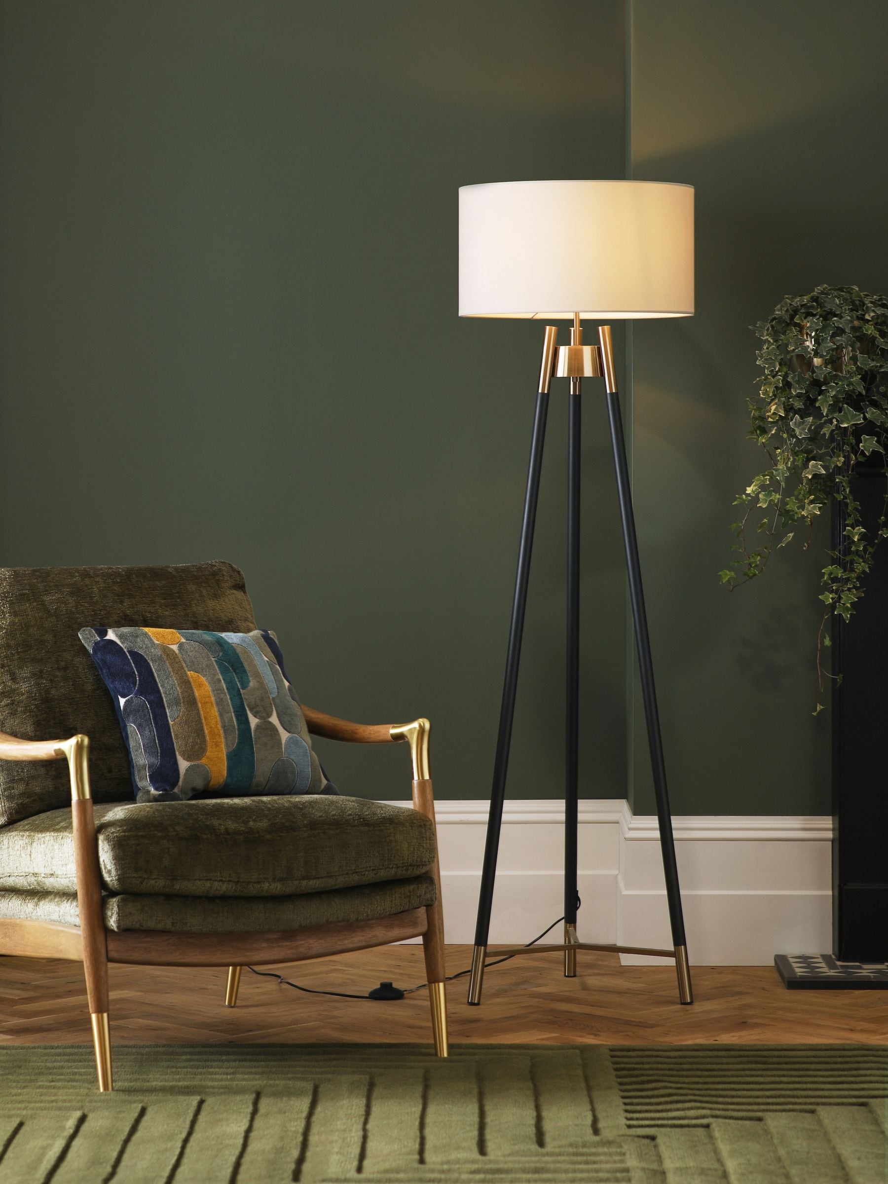 Black floor lamp next top