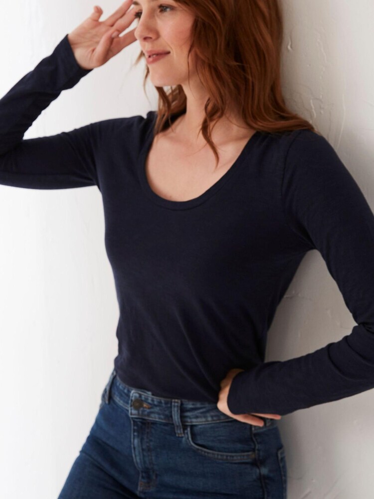 FatFace Blue Kelly Scoop Organic Cotton T-Shirt - Image 1 of 4