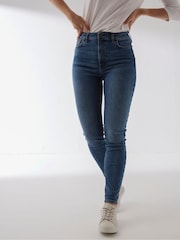 FatFace Blue Harlow High Waist Skinny Jeans - Image 1 of 4