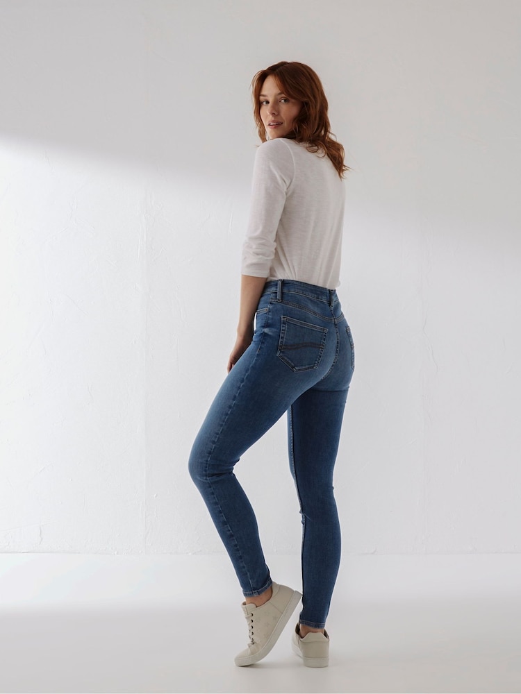 FatFace Blue Harlow High Waist Skinny Jeans - Image 2 of 4